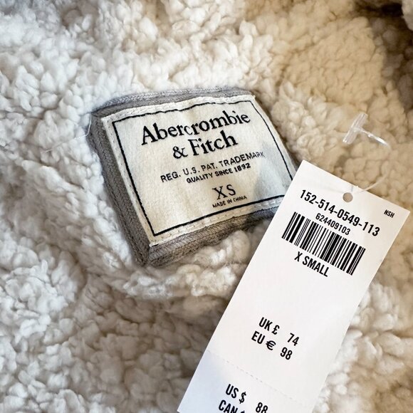 ABERCROMBIE & FITCH fleeced full zipped hoodie xs- new with tag - Picture 4 of 4